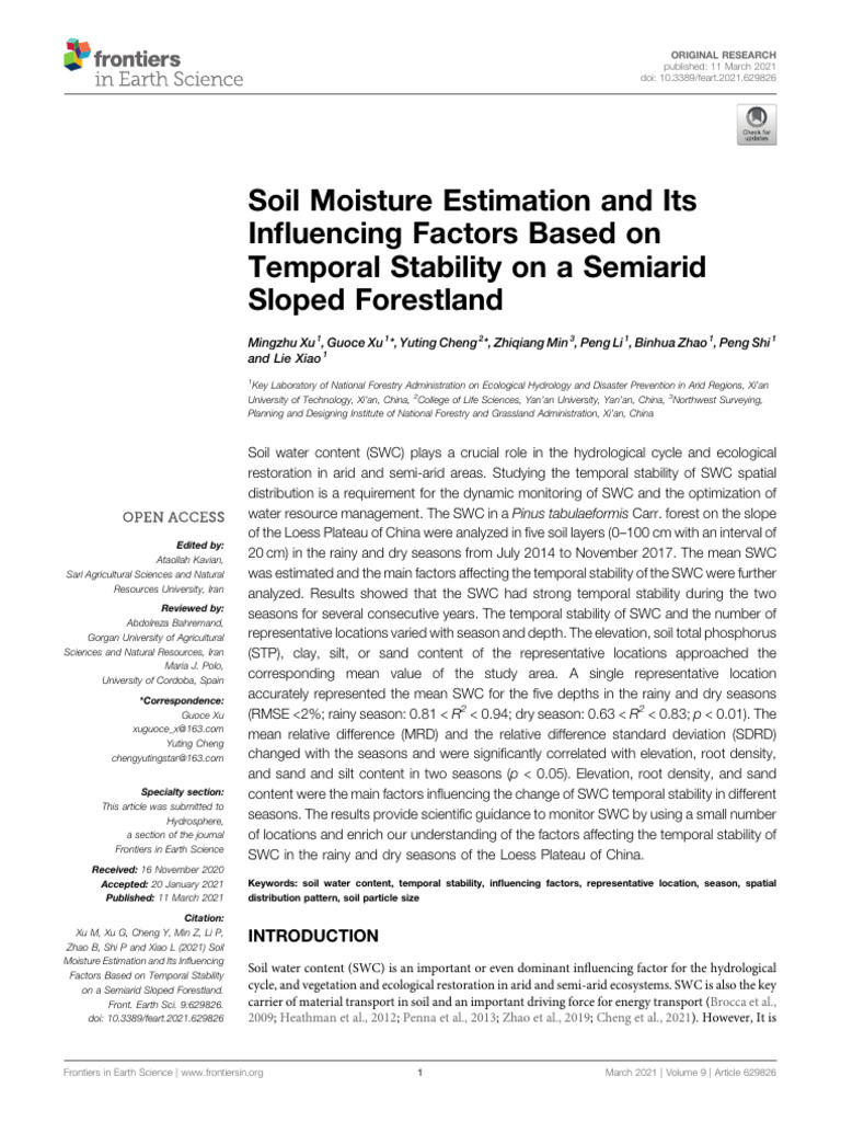 Soil Moisture Factors in Semiarid Forests | PDF | Soil | Environmental ...