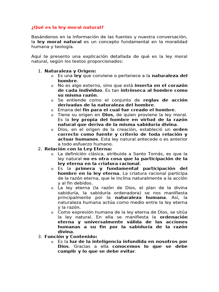 Definición de la Ley Moral Natural | PDF | Moralidad | Razón