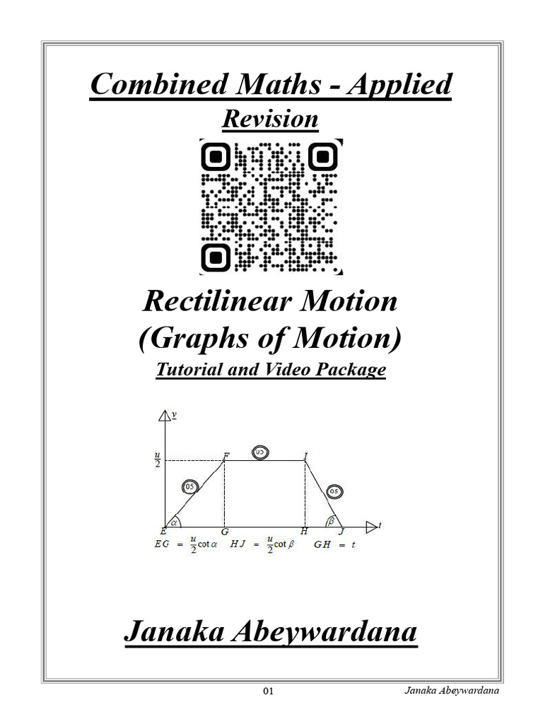 Rectilinear Motion Revision Tutorial Pdf