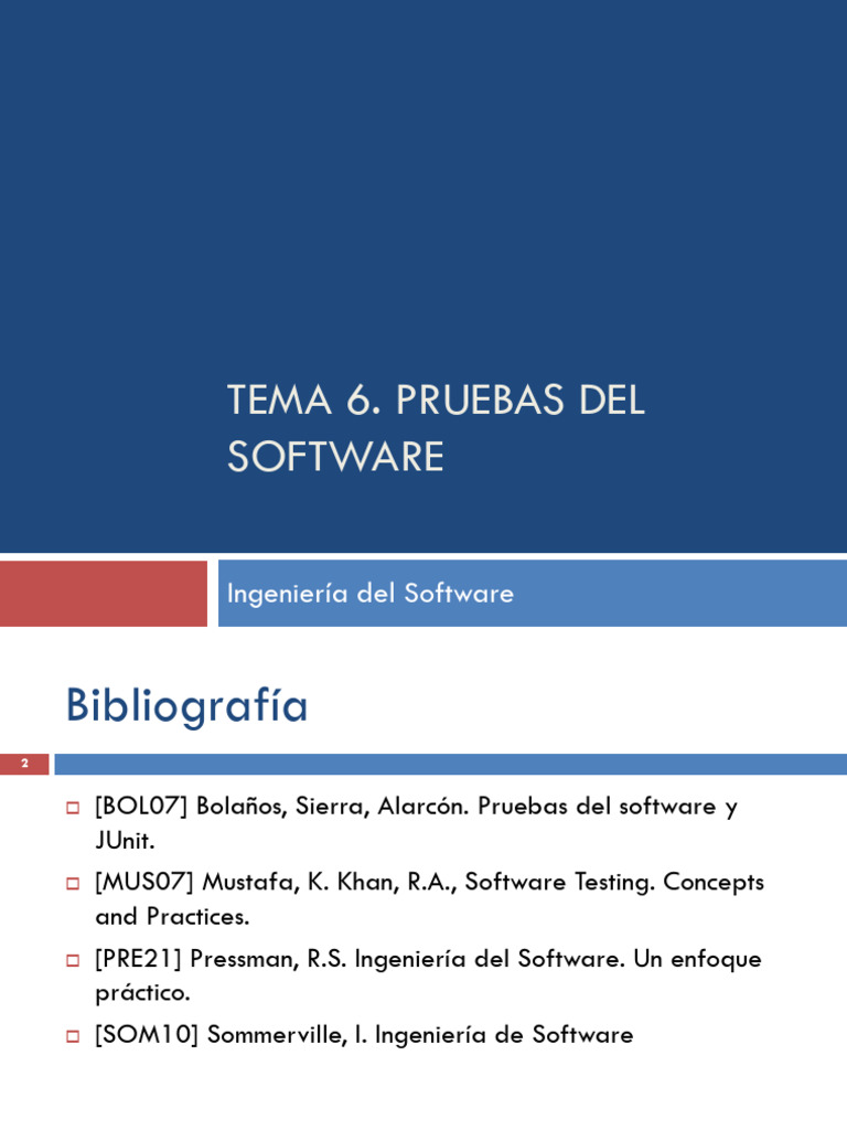 Tema 6 Pruebas | PDF | Software | Programa de computadora