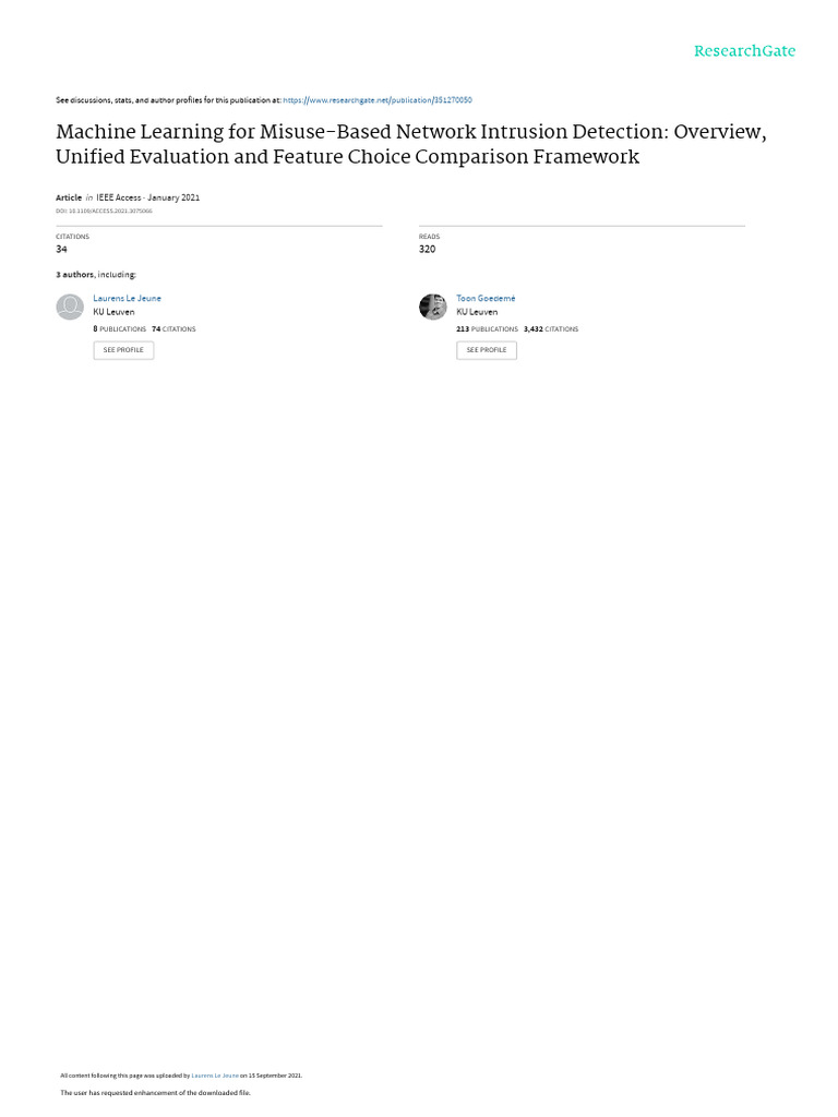 Machine Learning in Network Intrusion Detection | PDF | Receiver ...