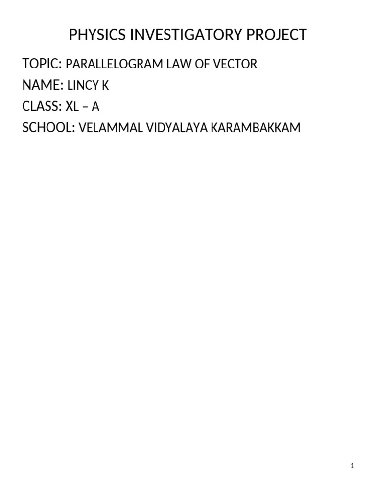 Physics Investigatory Project | PDF | Force | Weight