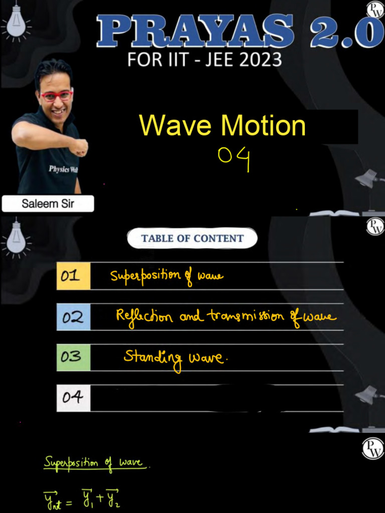 Wave Motion 04 Class Notes PDF | PDF