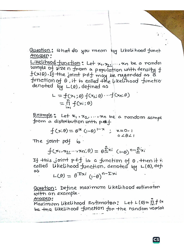 Maximum Likelihood Estimation (Set-03) | PDF