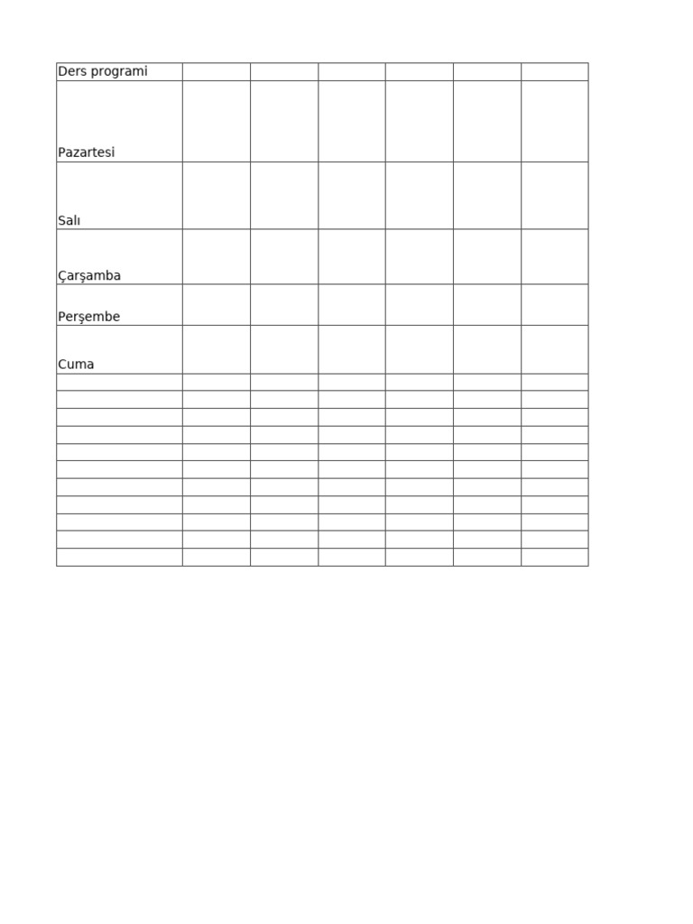 Ders Programi | PDF