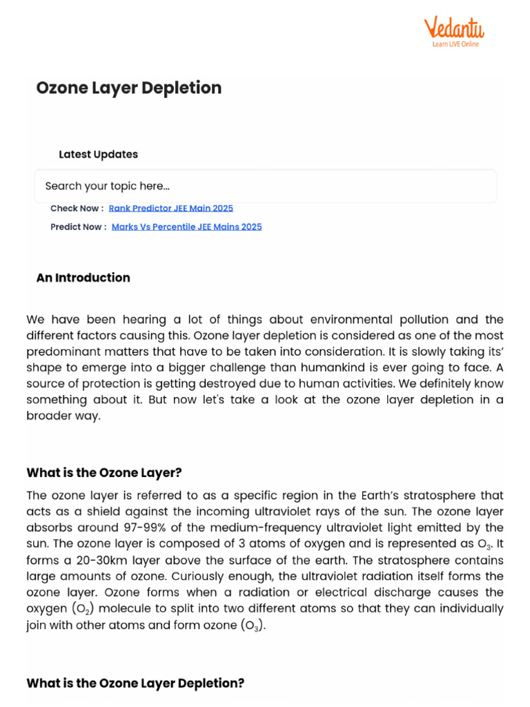 Ozone Layer Depletion | PDF