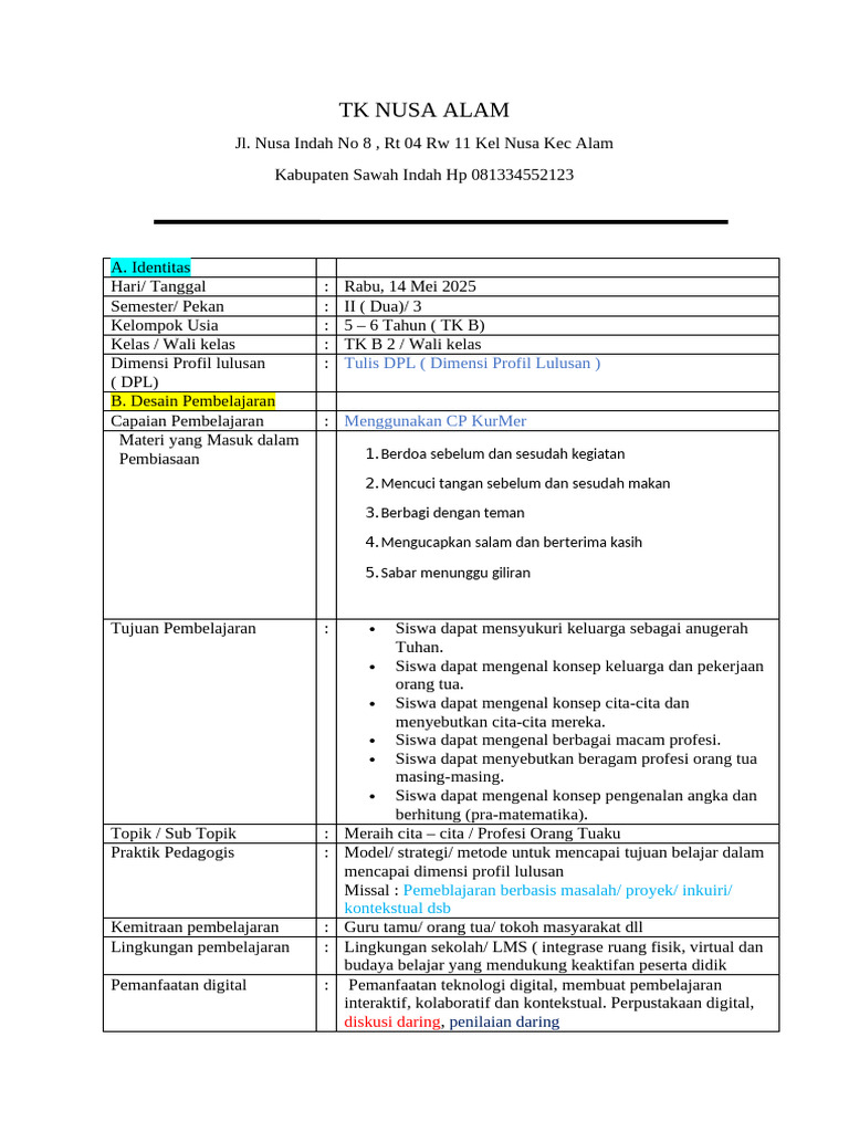 Contoh RPP - PM | PDF
