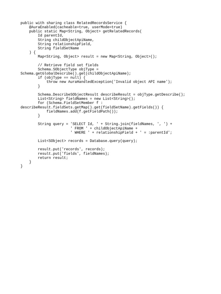 Apex Class for Related Records Query | PDF