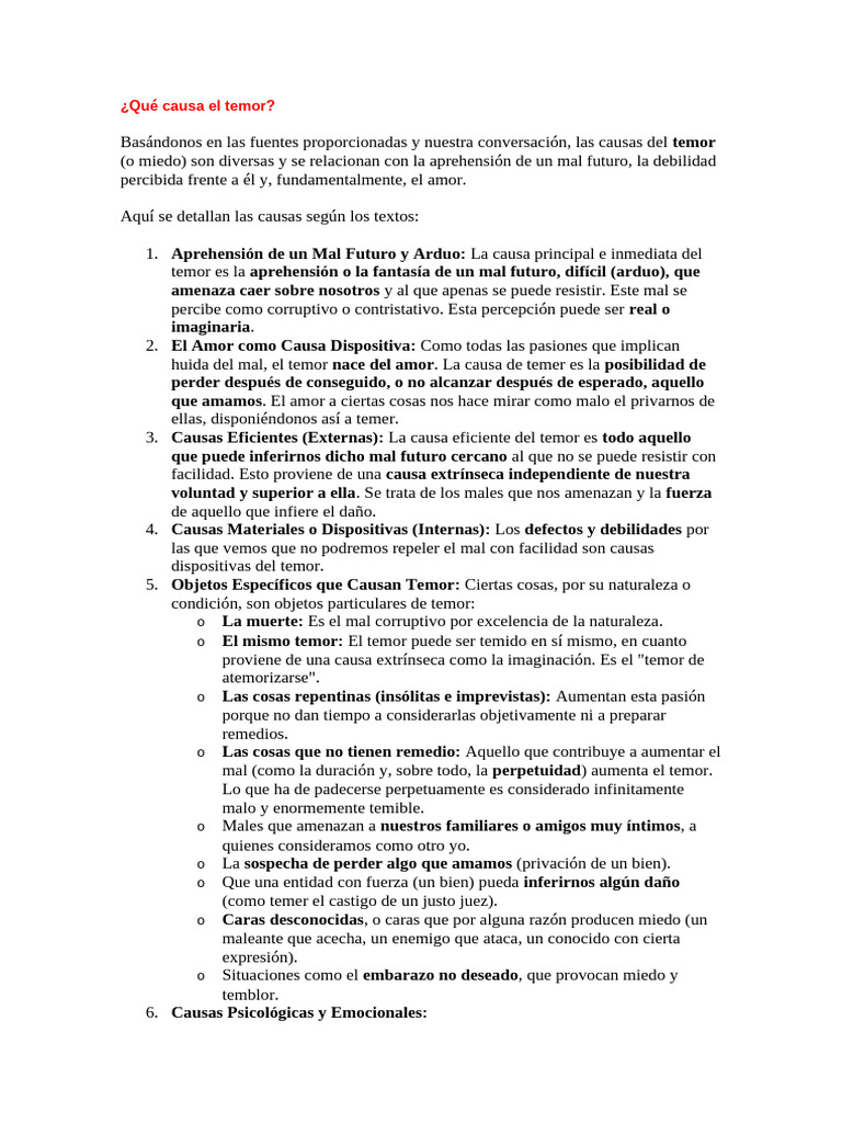 MORAL - Qué Causa El Temor | PDF | Temor | Pecado