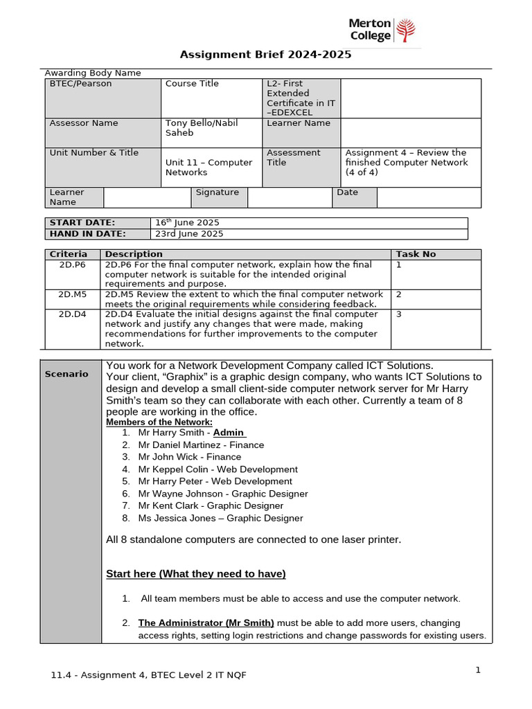Computer Network Assignment Overview | PDF | Computer File | Directory ...