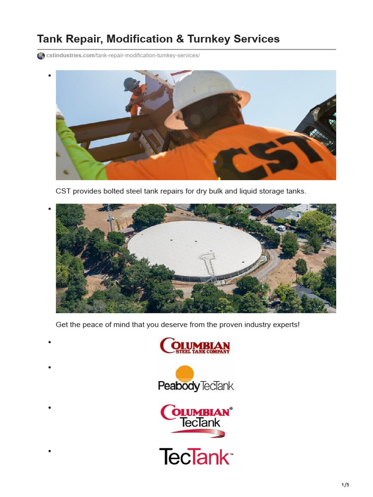 Turnkey Tank Repair and Services | PDF