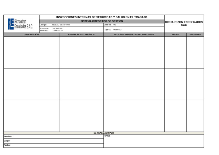 RESAC-SST-F-004 - Inspecciones Internas de Seguridad y Salud ...