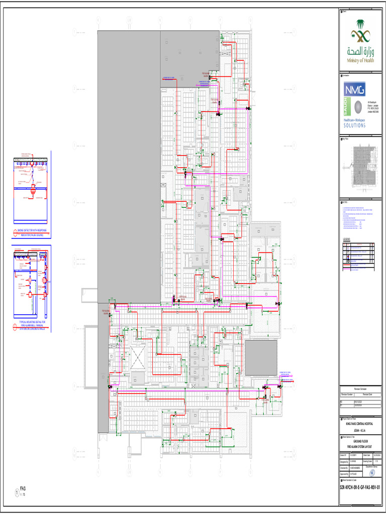 Fire Alarm System Layout for Hospital | PDF | Electrical Components ...
