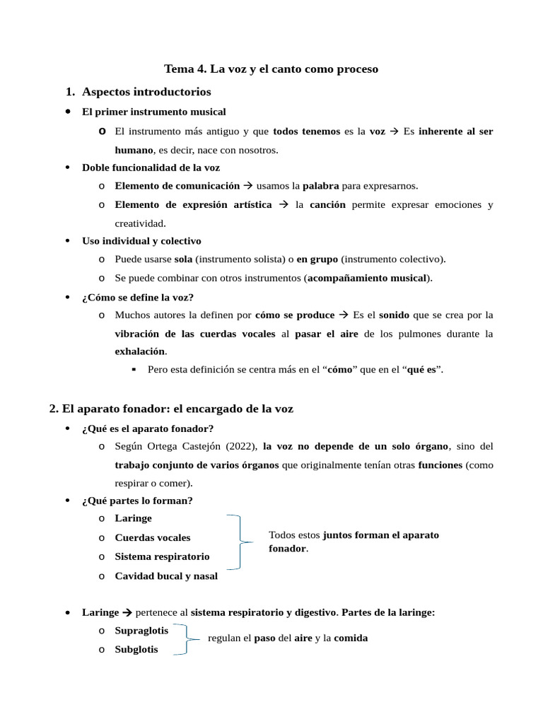 El aparato fonador y la voz humana | PDF | Canto | Sonido