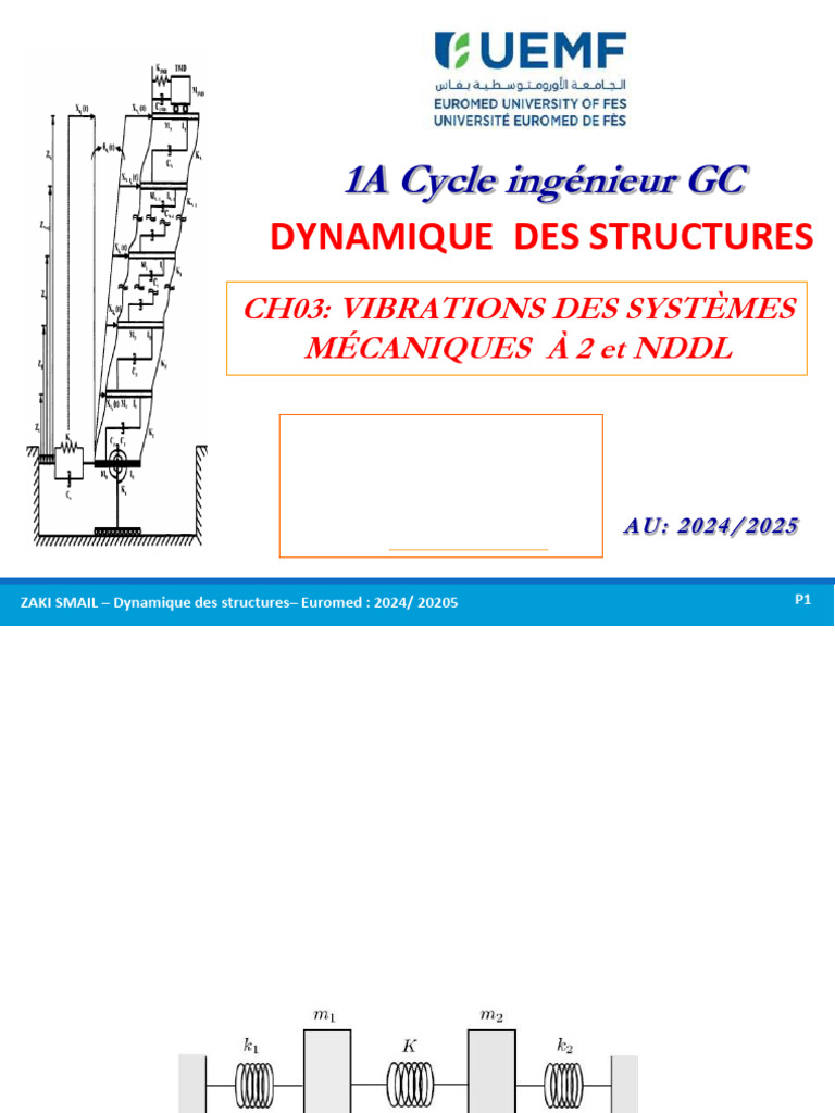 Vibrations des systèmes mécaniques 2DDL | PDF | Mode normal | Matrice ...
