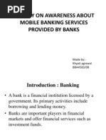 A Study On Awareness About Mobile Banking Services Provided by Banks