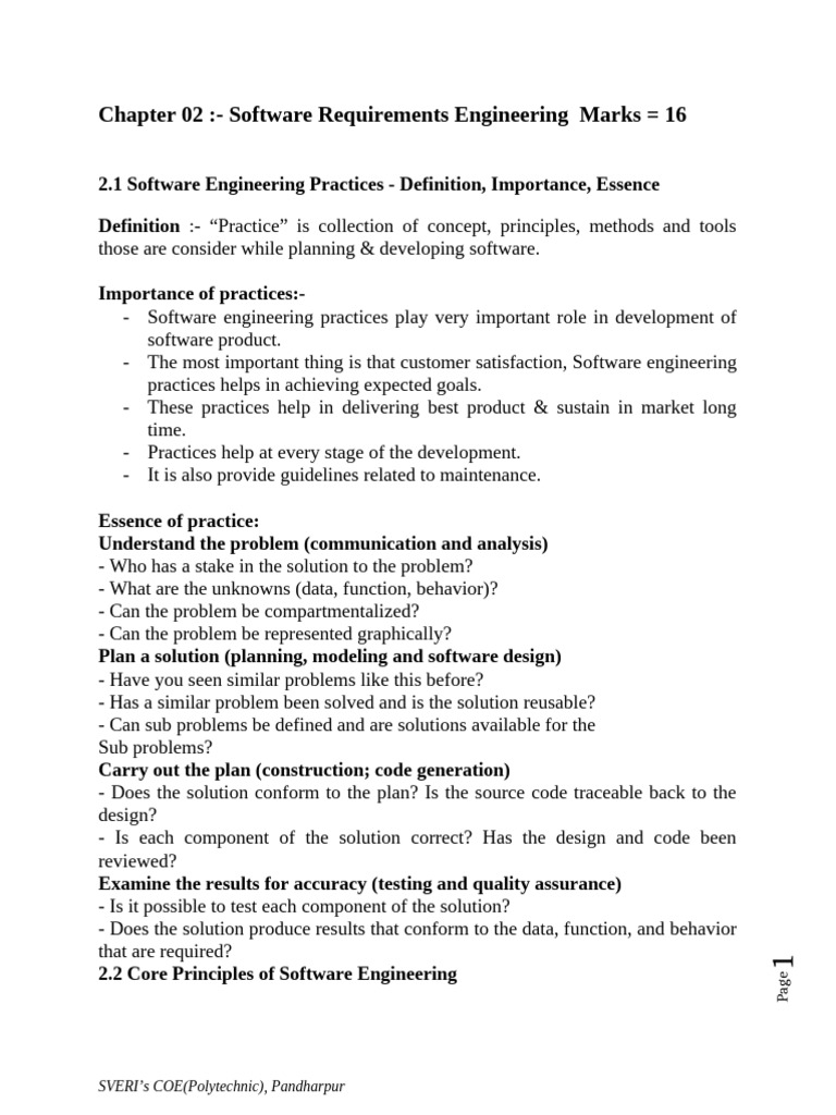 Software Requirements Engineering Principles | PDF | Software Testing ...