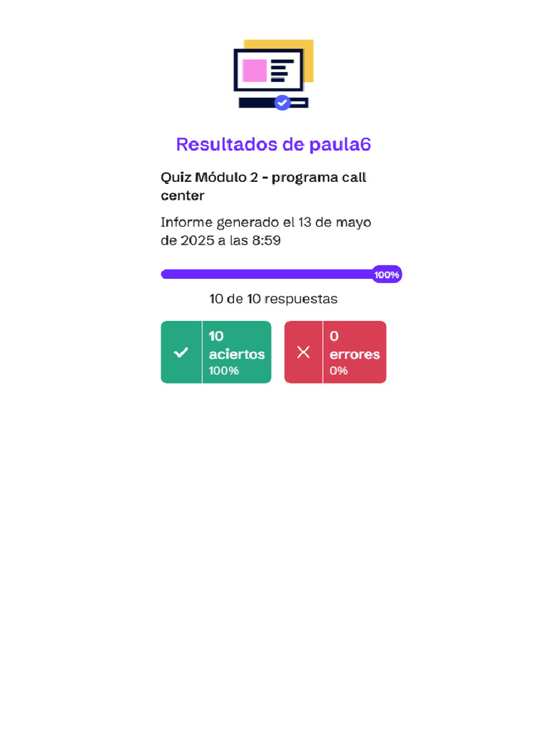 Quiz Módulo 2 - Programa Call Center 13-05-2025 | PDF