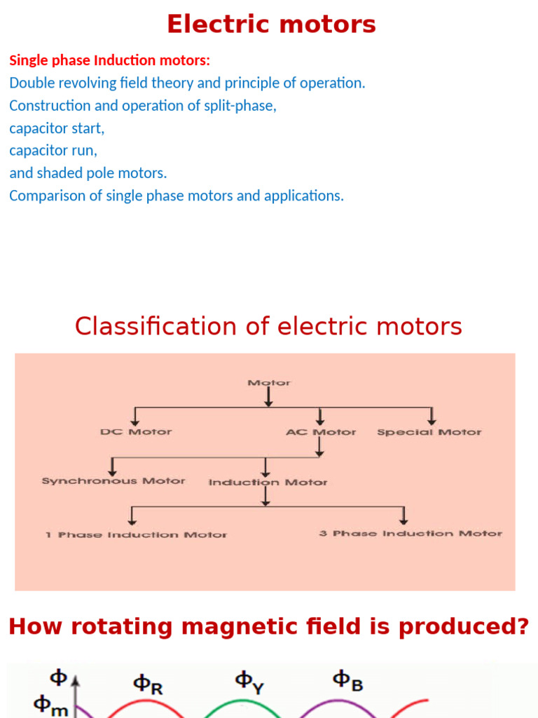 Types and Applications of Single Phase Motors | PDF | Electric Motor ...