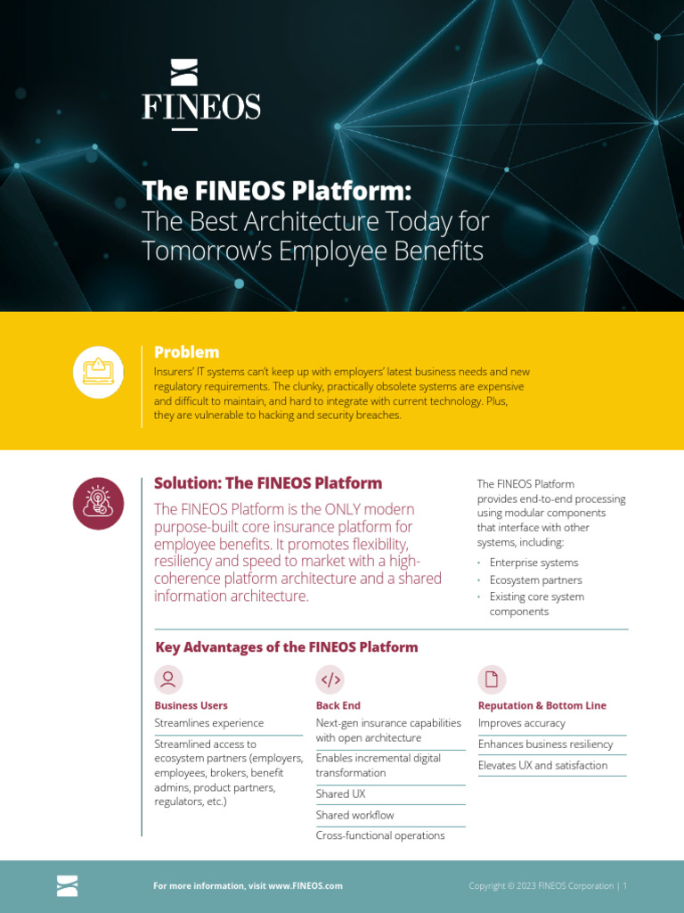 FINEOS: Modern Core Platform for Benefits | PDF | Employee Benefits ...
