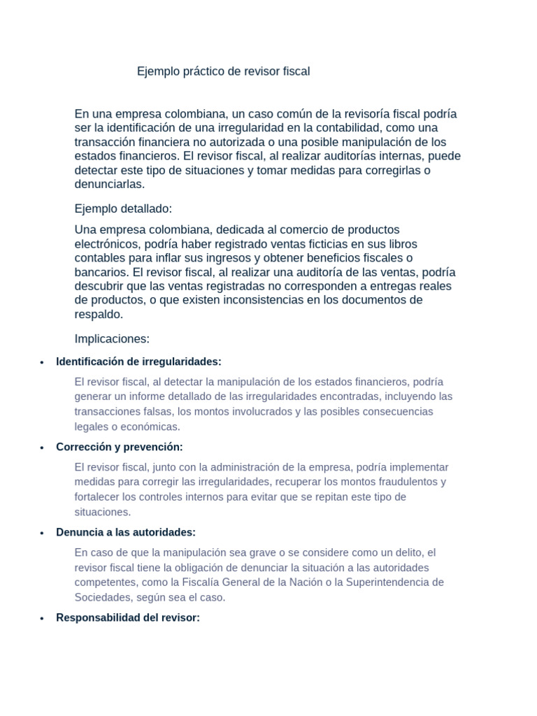 Revisor Fiscal: Prevención de Fraudes | PDF | Contabilidad | Auditoría