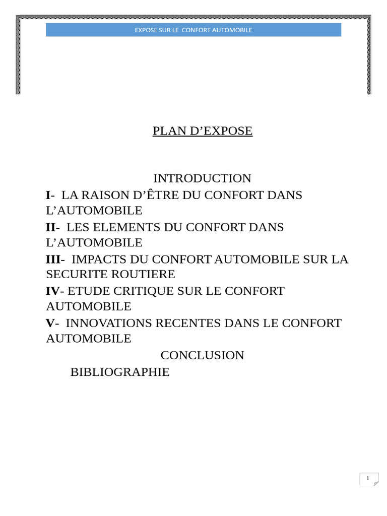 Confort Automobile : Éléments Clés et Innovations | PDF | Voitures ...