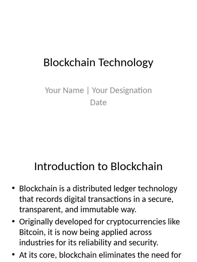 Detailed Blockchain Technology Presentation | PDF | Computing ...
