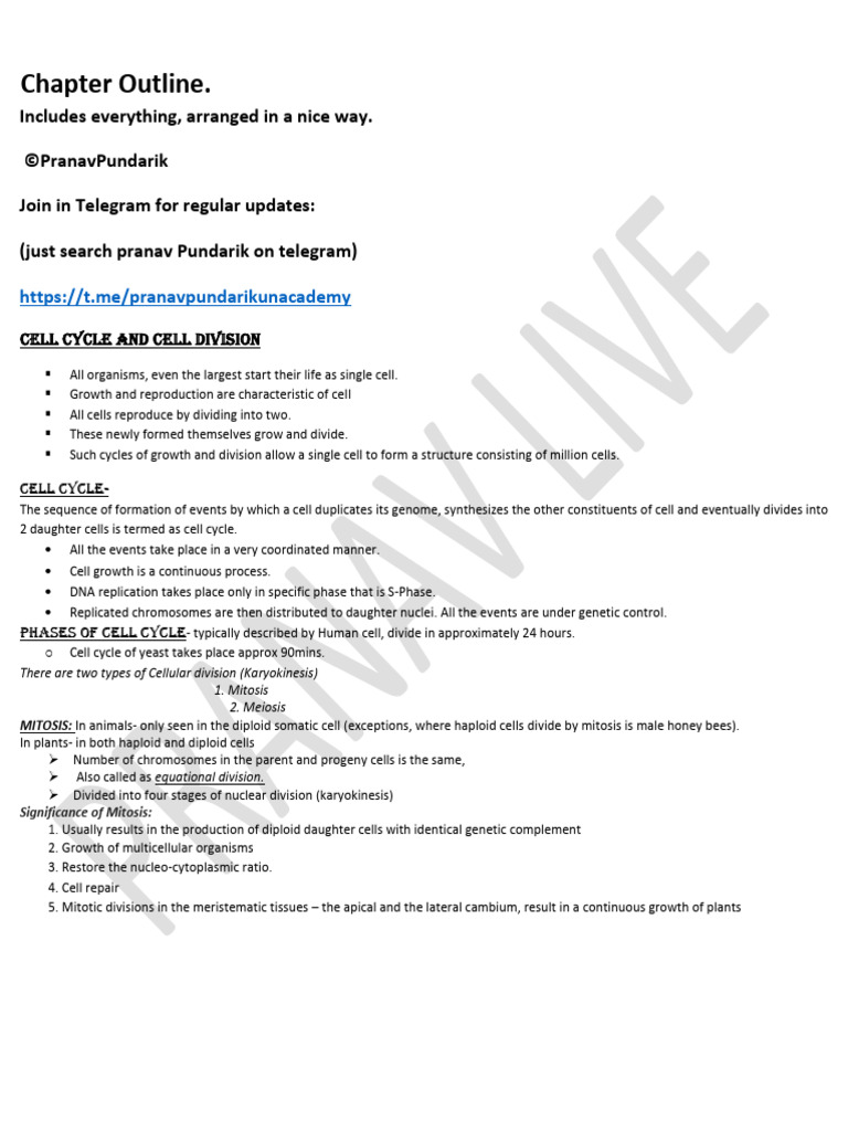 Cell Cycle and Cell Division | PDF | Meiosis | Mitosis