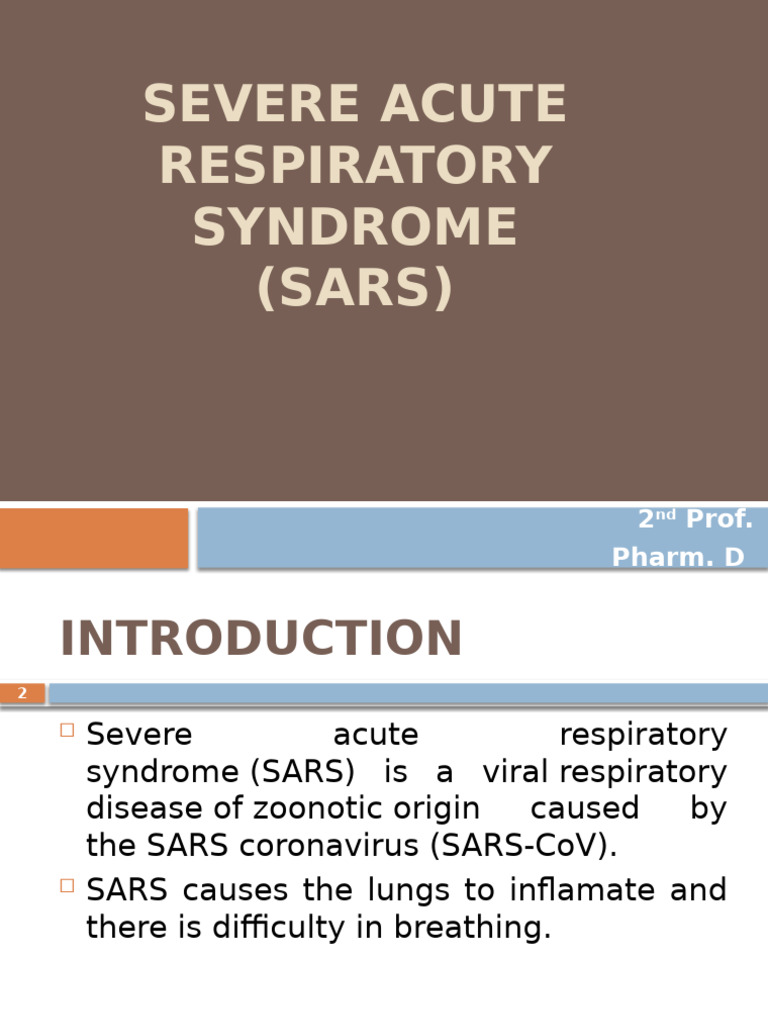 Severe Acute Respiratory Syndrome | PDF | Infection | Diseases And ...