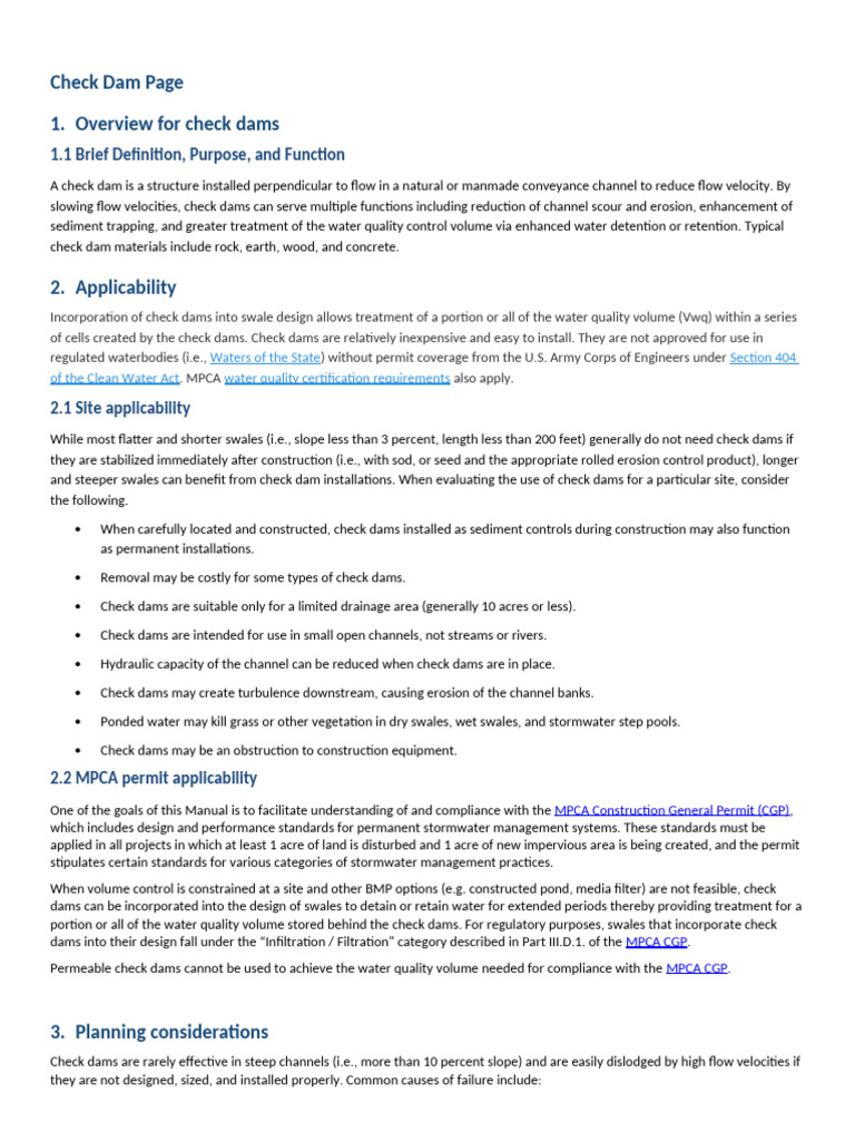 Check Dam Design and Implementation Guide | PDF | Dam | Stormwater