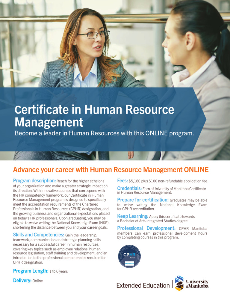 Online Human Resource Management Certificate | PDF | Human Resource ...
