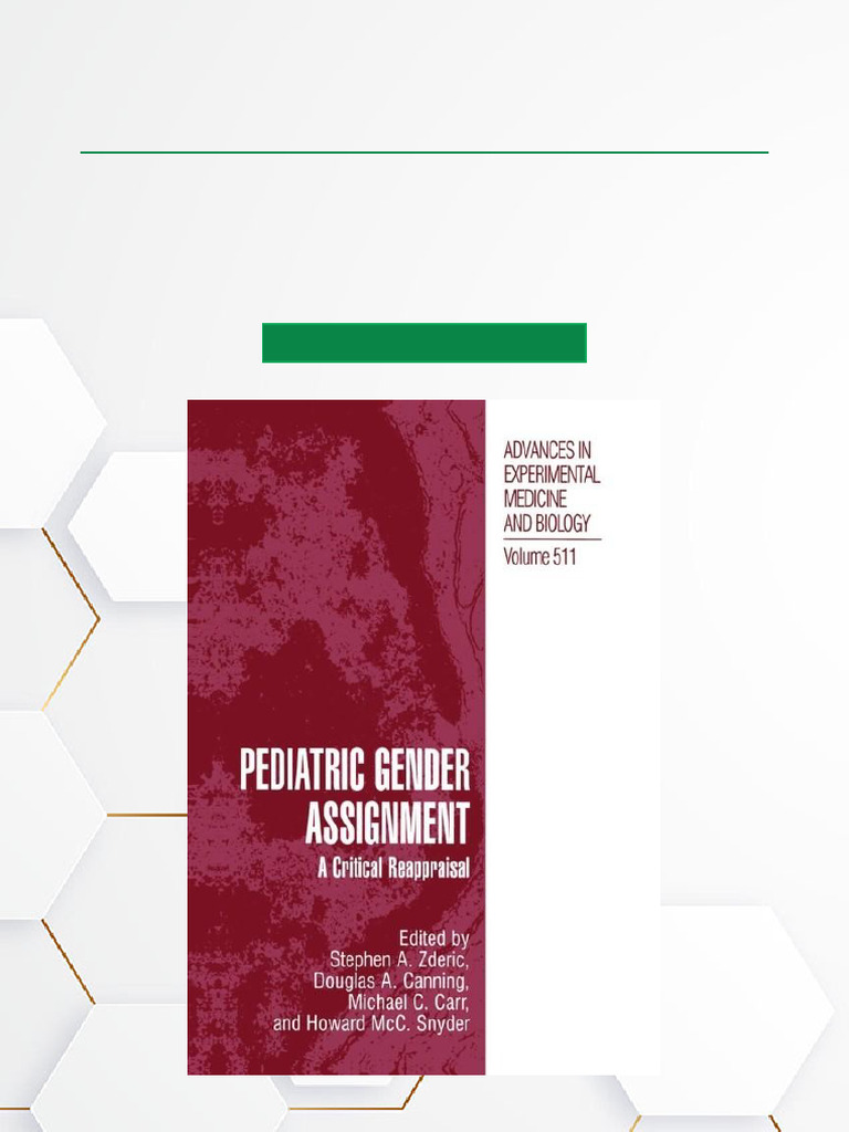 Pediatric Gender Assignment A Critical Reappraisal 1st Edition Latest ...