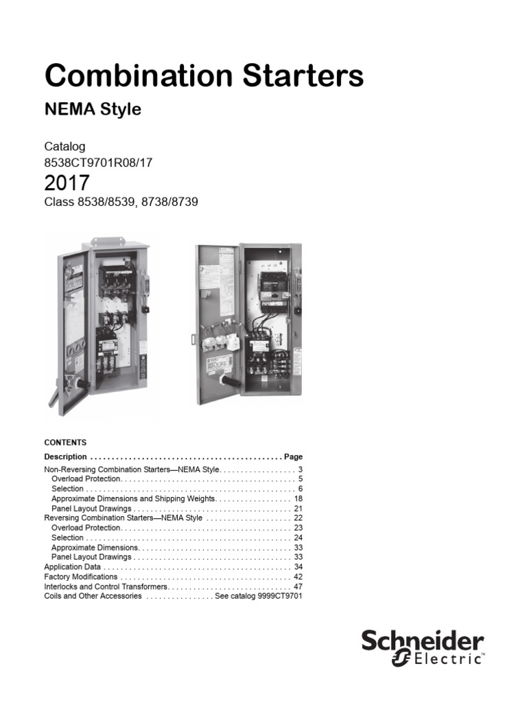 NEMA Style Combination Starters Catalog | PDF | Fuse (Electrical) | Switch