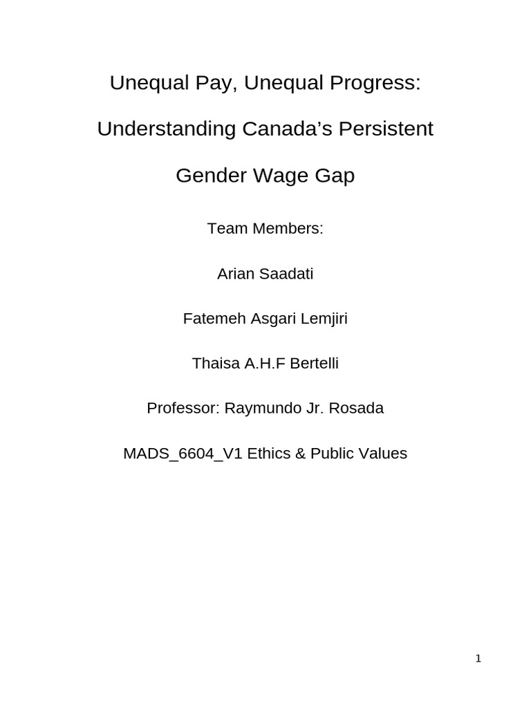 Canada’s Gender Wage Gap Explained | PDF | Gender Pay Gap | Employment