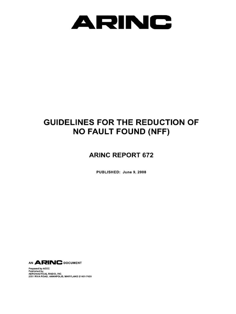 NFF Reduction Guidelines by ARINC | PDF
