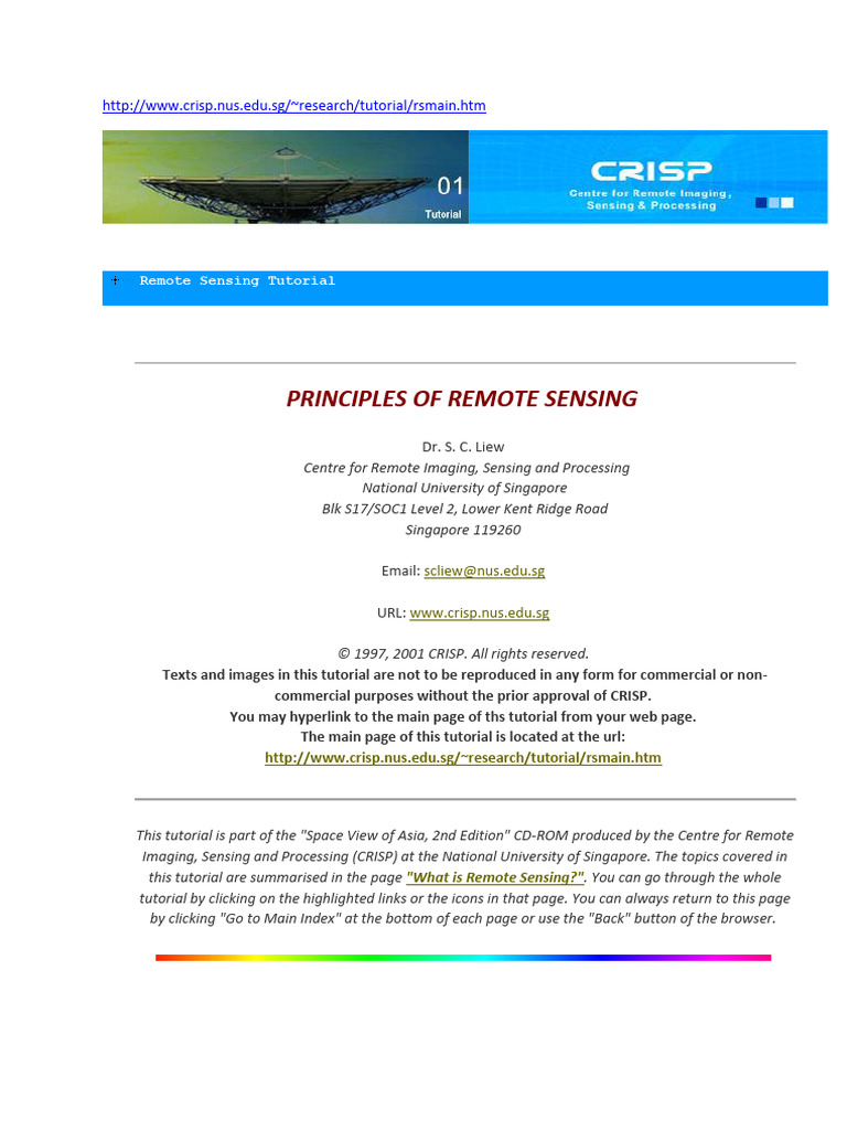 Remote Sensing Principles Overview | PDF | Infrared | Remote Sensing