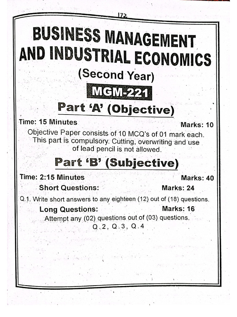 MGM 221 Course Paper Overview | PDF