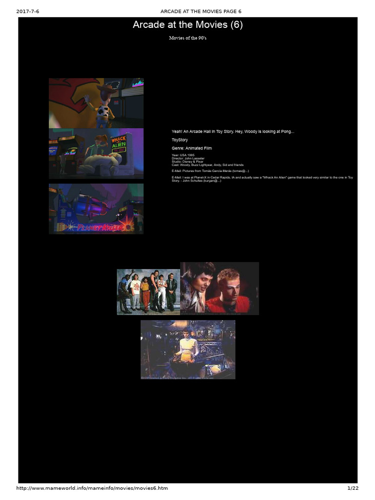 90s Movies Featuring Arcade Games | PDF