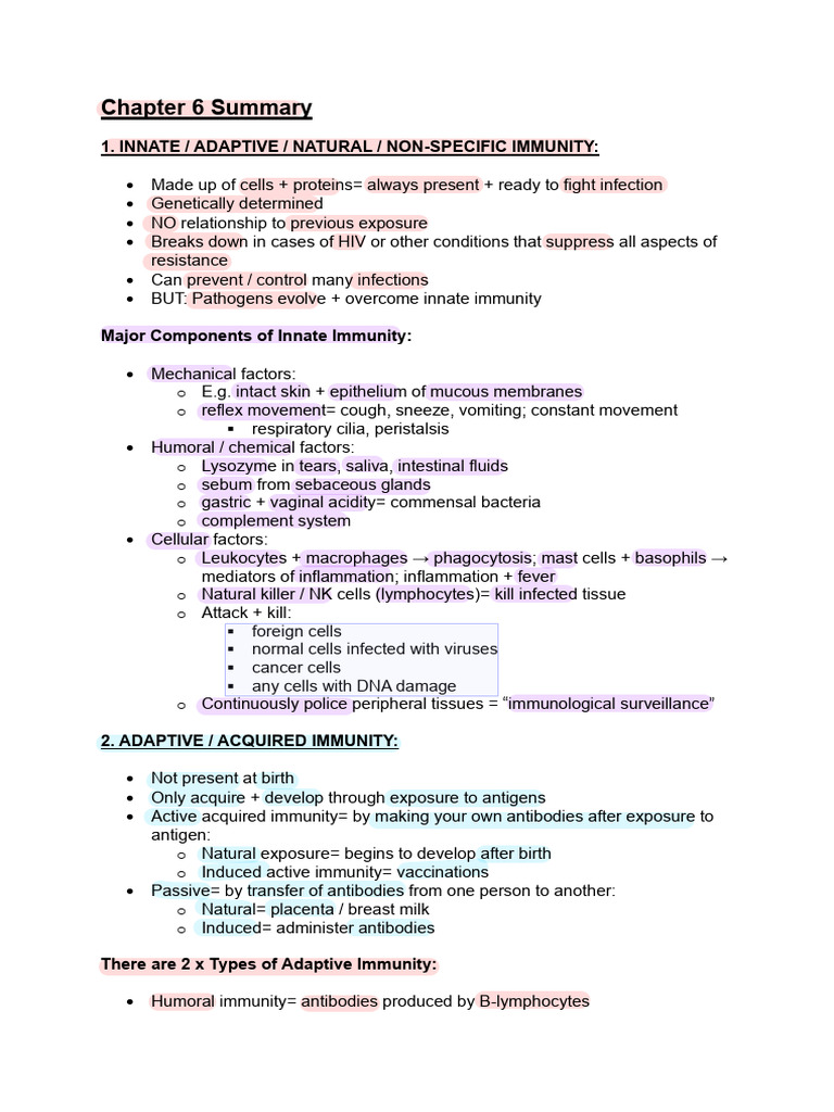 Immunity and Autoimmune Disorders Overview | PDF | Immune System ...