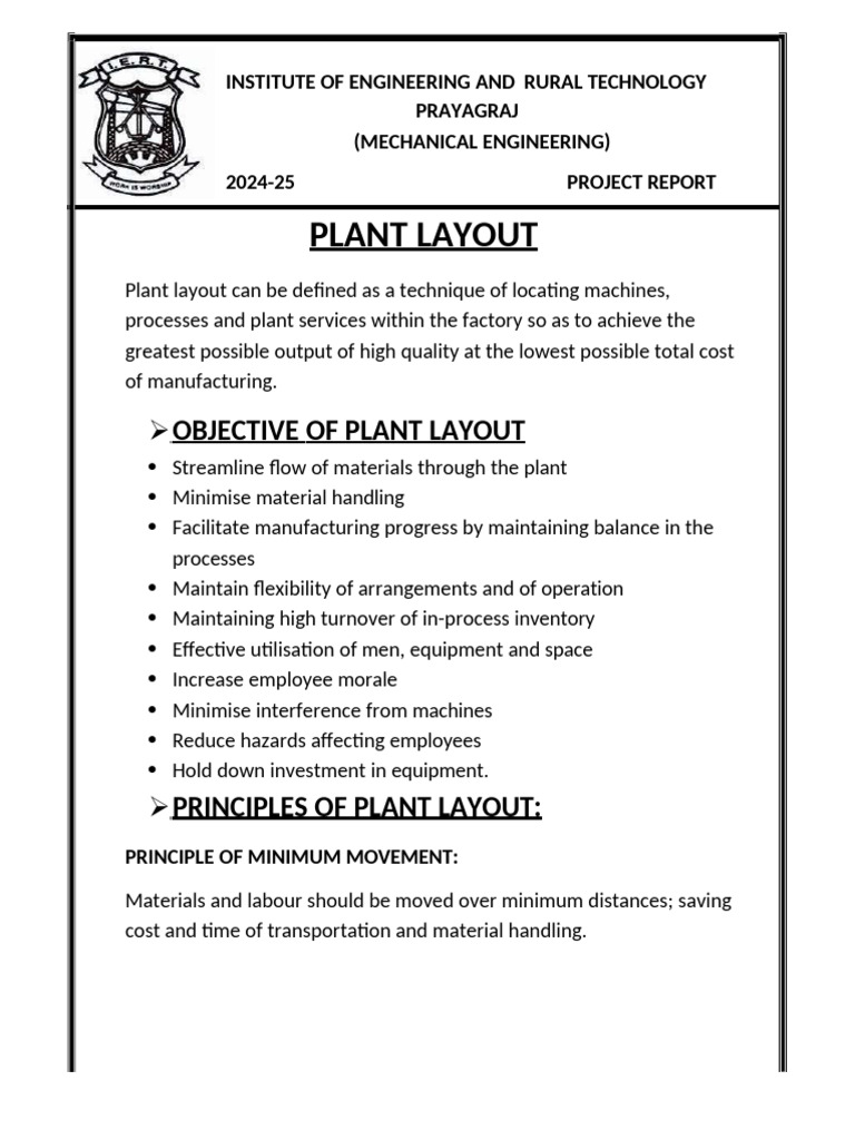 Plant Layout Strategies for Efficiency | PDF | Engineering | Economies