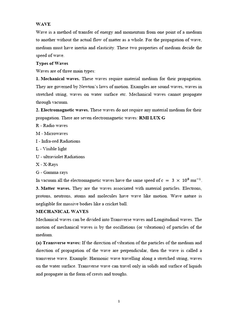 Phy 101 | PDF | Waves | Electromagnetic Radiation