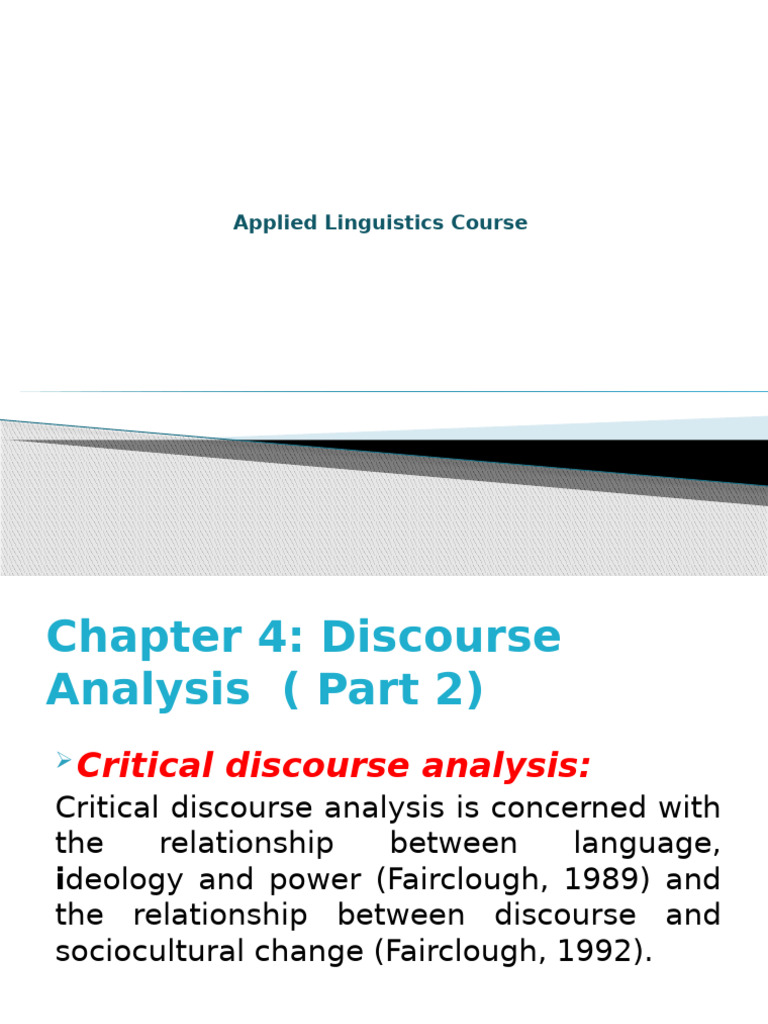 Understanding Discourse Analysis in Linguistics | PDF | Subject ...