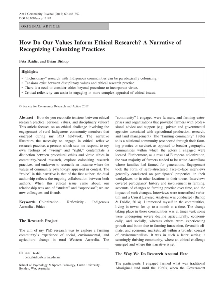 Ethical Research and Indigenous Values | PDF | Virtue | Virtue Ethics