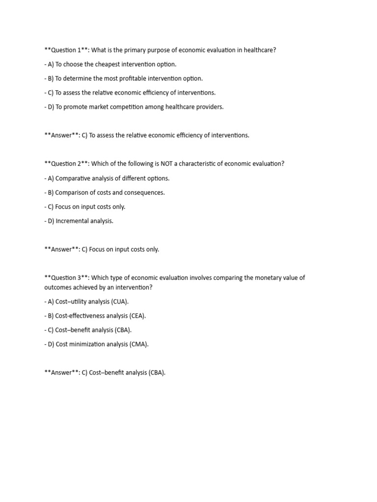 Economic Evaluation in Healthcare | PDF | Cost–Benefit Analysis | Cost ...