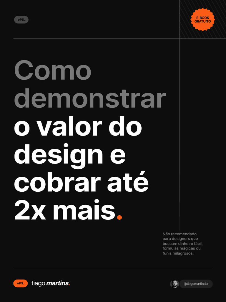 O VALOR DO DESIGN - Tiago Martins | PDF | Dinheiro | Tempo