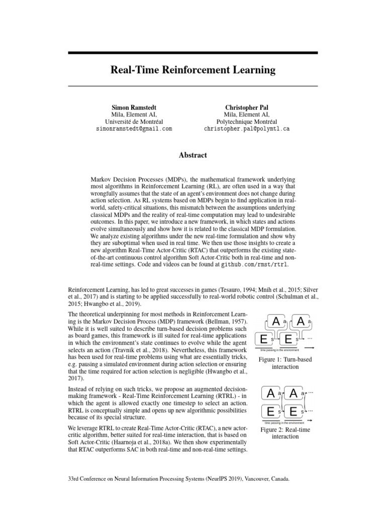 Real-Time Reinforcement Learning Framework | PDF | Applied Mathematics ...