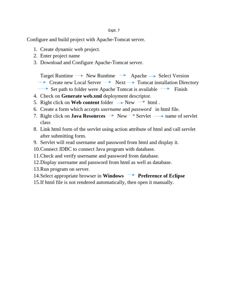 Build Dynamic Web Project with Tomcat | PDF