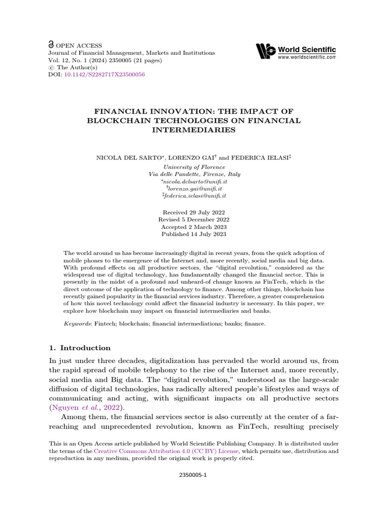 Gai Et Al 2023 Financial Innovation The Impact of Blockchain ...
