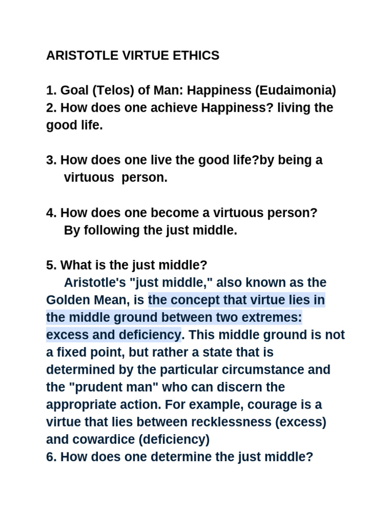 Understanding Aristotle's Virtue Ethics | PDF