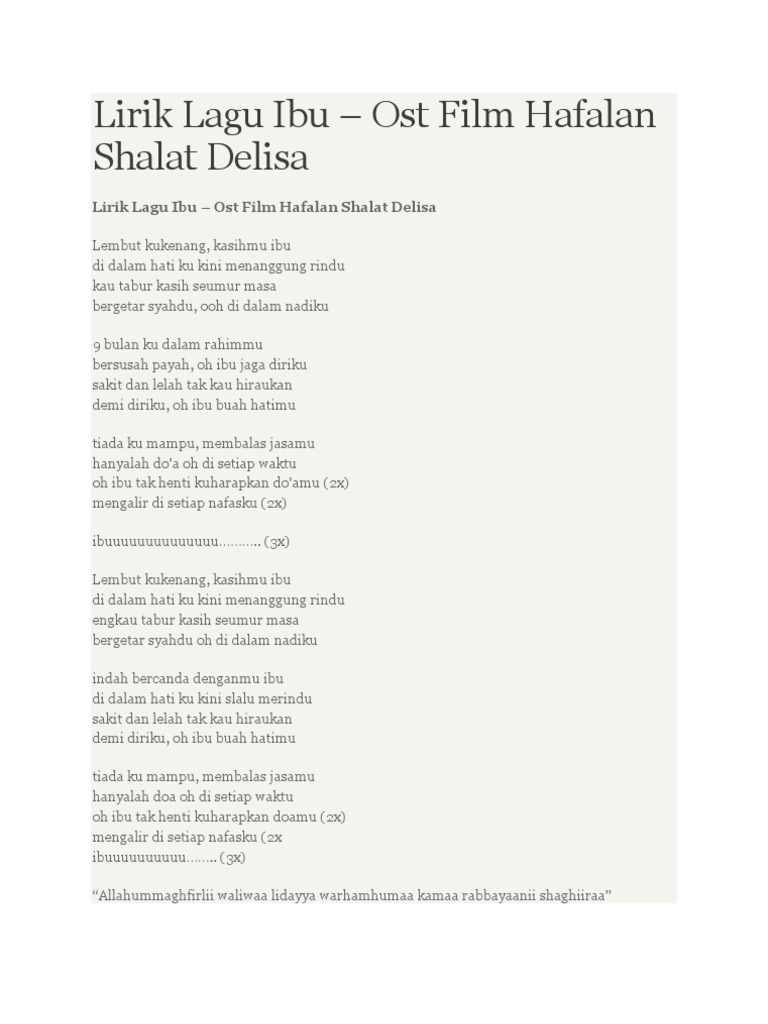 Lirik Lagu Ibu